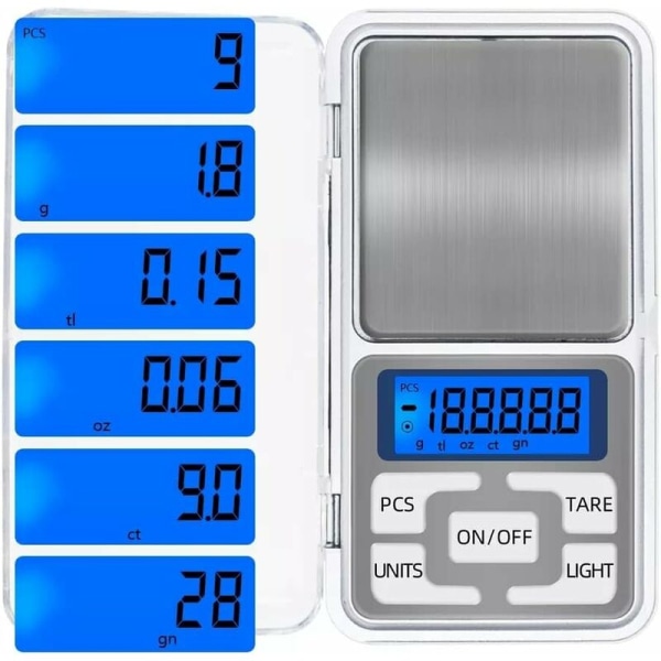 Precisionsvåg 0,01 g digitalvåg 500 g 0,01 g fickvåg