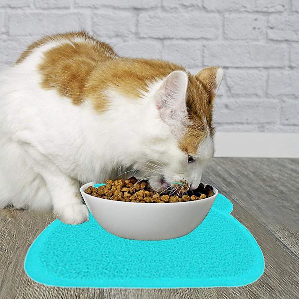 Piao Pvc Husdjur Hund Katt Valp Kattunge Skål Mat Vatten Placemat Matta Tass Form Blå
