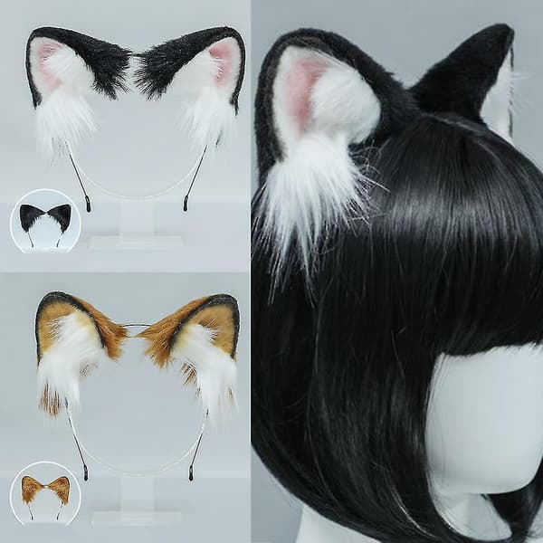 Pelsdyr Hundeører Hodebånd Hårbøyle Halloween Cosplay Fest Hodeplagg