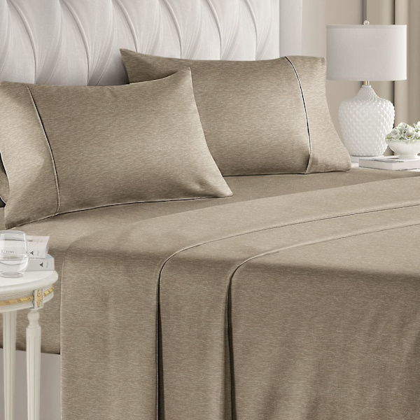 Full Size Sheet Set - Andningsbara och kylande lakan - Mjukare än jerseybomull - Samma utseende som jerseytrikålakan och t-shirtlakan - Djupa fickor - 4 Pi