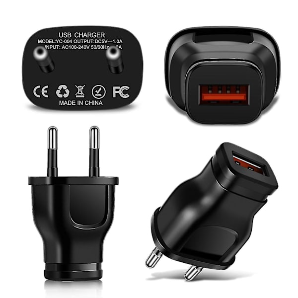 Mini USB sikkerhedsopladning til iPhone 12 opladningsstik Bluetooth-headset EU-stik