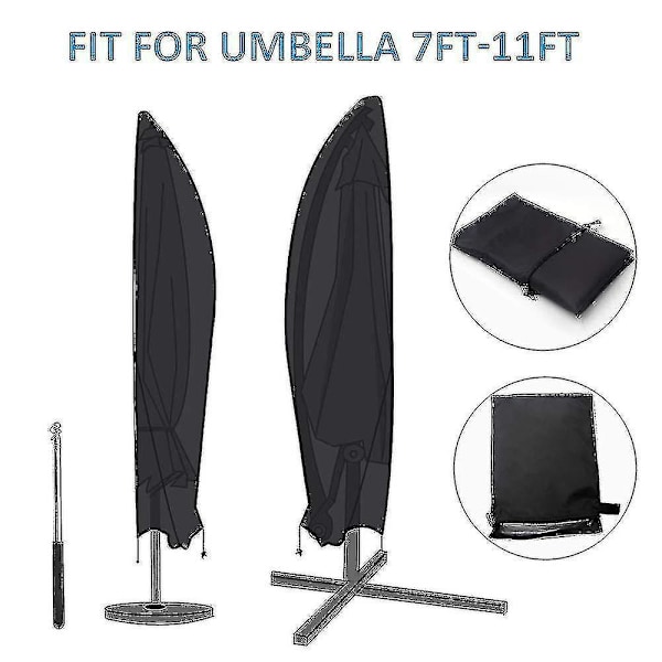 Parasol Cover, Vandtæt, Vindtæt, Heavy Duty Rip Proof Oxford Fabric Ekstra Stor Cantilever Umbr