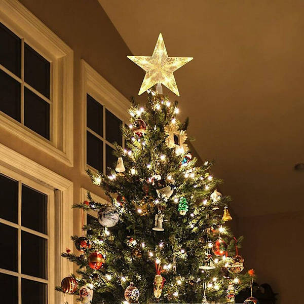10 LED julgransstjärnor med stickkontakt - Julgransstjärnor med varmt vitt ljus
