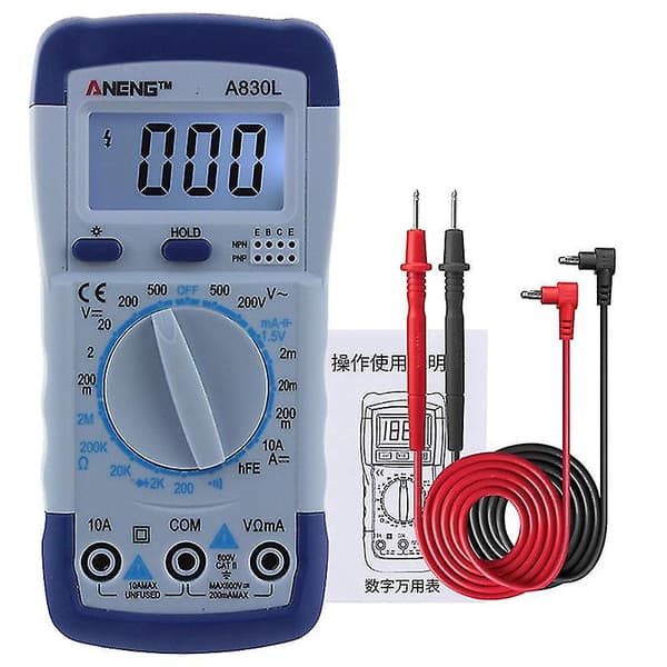 Digital multimeter LCD AC DC spänning diod frekvens multitester strömmätare (utan batteri)