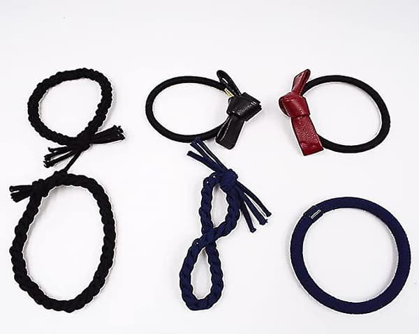 24 st flickhållare för flickor, gummiband, elastiskt hårrep set (svart)