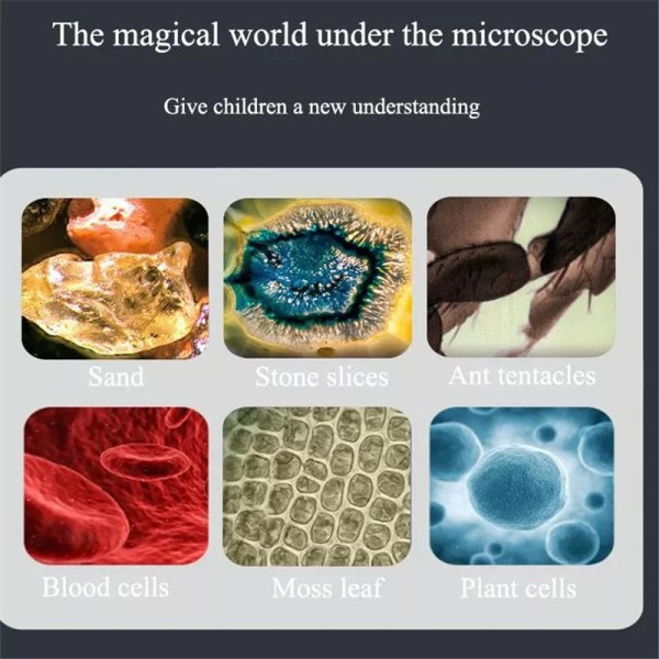 Handhållet bärbart mikroskop för barns pedagogiska leksaker Rosa