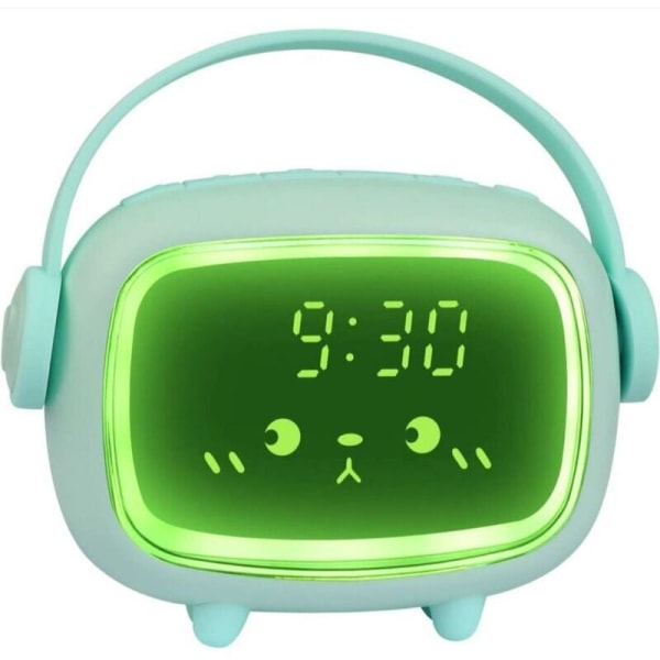 Barnväckarklocka Digital väckarklocka för barn för flickor Pojkar Ängel Digital klocka väckarklocka (grön)