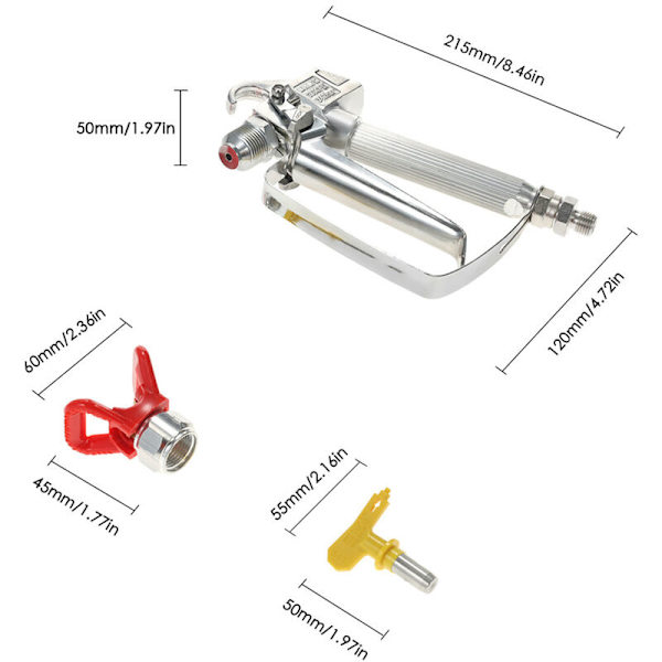 Latex Spray Gun Universal Högtrycksspruta Airless Spray Gun Tillbehör-3pcs
