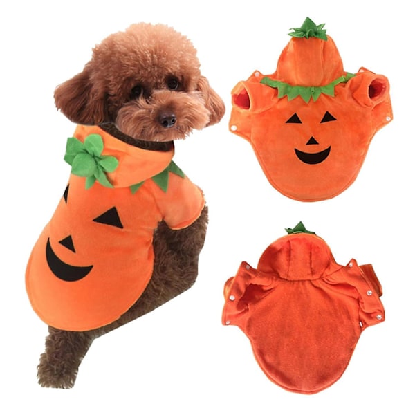 Græskar tema hund Halloween kostume kæledyr hættetrøje til små hunde pyjamas