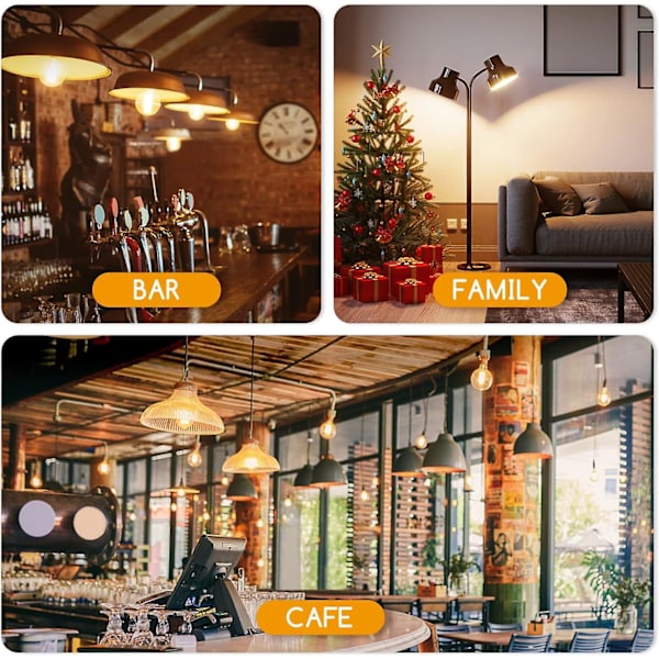 Led Filament Pære E14, Varm Hvid 2700k, 400lm, 4w (svarende Til 37w), Retro Edison Led Pære G45, Pakke Med 5 [energiklasse F]