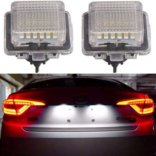 Nummerplåtsbelysning 24-3528-SMD Lamp Assembly för denna Cl-klass Fel fri 3W 18 LED-lampor Vit Nummerplåtsbelysning 2-pack