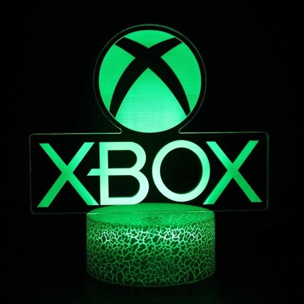 För Xbox Gaming Rum Skrivbordsinstallation Belysning Dekor på bordet 3d Nattljus Spelkonsol Ikon Logotyp Sensorlampor För barn Marinblå sju färger