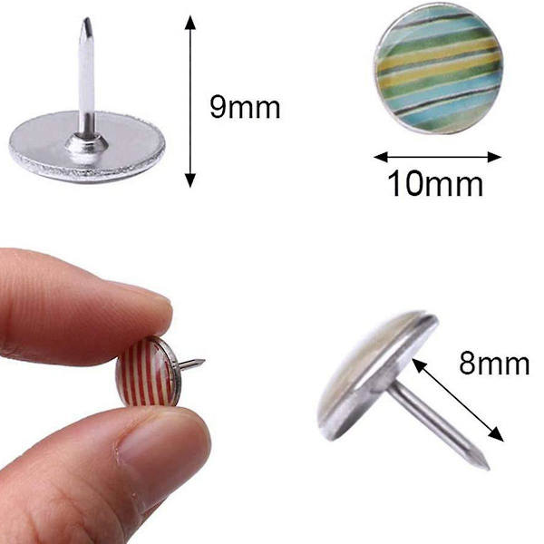 Piao Mwoot 100 stycken dekorativa tryckstift, Fashion Push Pins Metall Push Pins för världskarta karta korktavla tygmarkör (stil B)