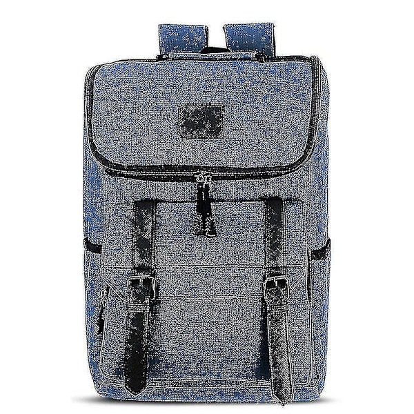 Universal Multi-funksjonell Canvas Laptop Computer Skulderveske Fritidsryggsekk Studentveske, Størrelse: