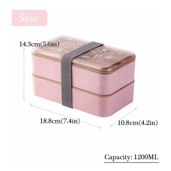 Bento Box Matlåda Kökstillbehör Dubbelskiktad Rektangulär Lunchlåda (18 11 10 cm) 1 st