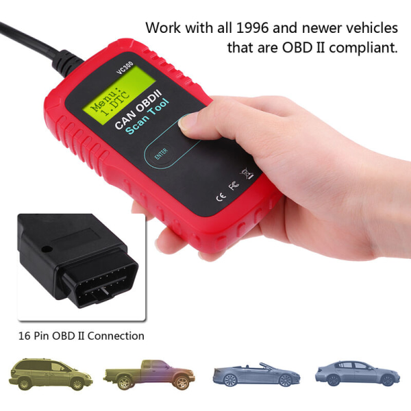 Auto OBDII OBD2 OBD Diagnostisk Skannerverktyg Felkodsläsare
