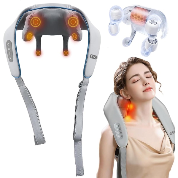 Elektrisk nakkemassasjeapparat med varme - nakke- og skuldermassasjeapparat brukes til å lindre smerte-X ff