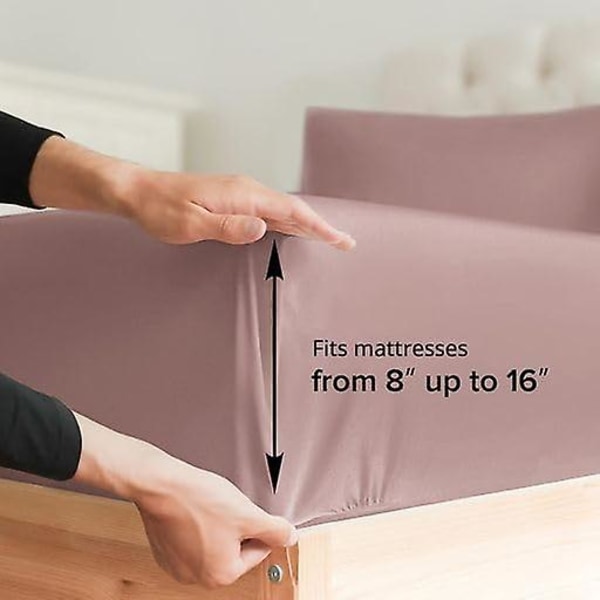 California King Size Lagensett - Åndbar & Kølende - Hotel Luksus Sengelinned - Ekstra Blødt - Dybe Lommer - Nem Pasform - 4-delt Sæt - Krølfrit -