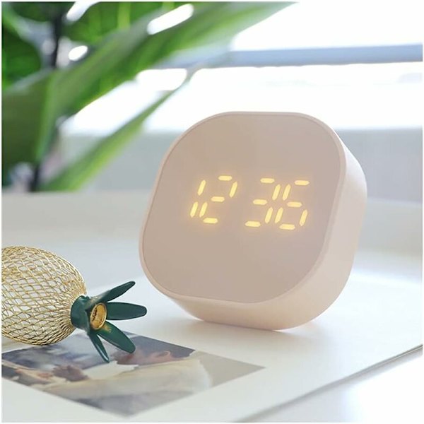 1 st LED Multifunktionell Liten Väckarklocka, Tyst Belysning Elektronisk Bordsur (Grön)