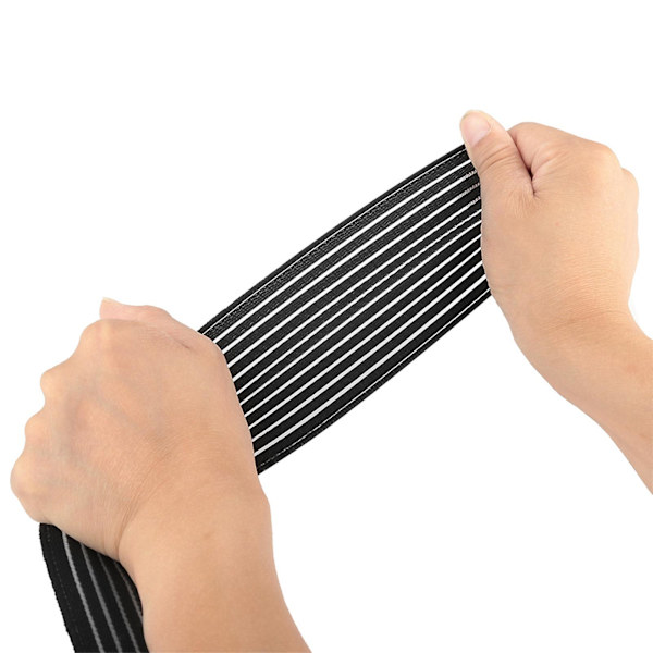 2024 Utomhuslöpning Sport Hög Elastisk Bandage Anti stukning Knästöd Skyddsrem (Svart)
