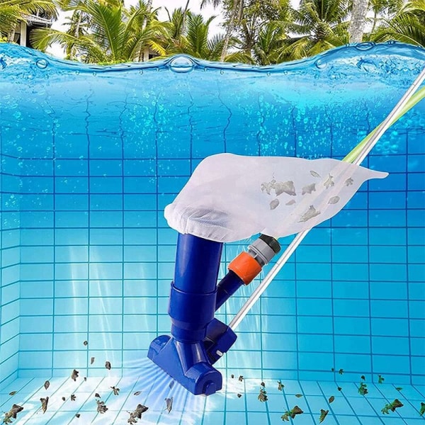 Pool Vacuum, Pool Floor Vacuum, Pool Jet Vacuum med ytnät och 5-delad stång Manuell Pool Vacuum för damm akvarium