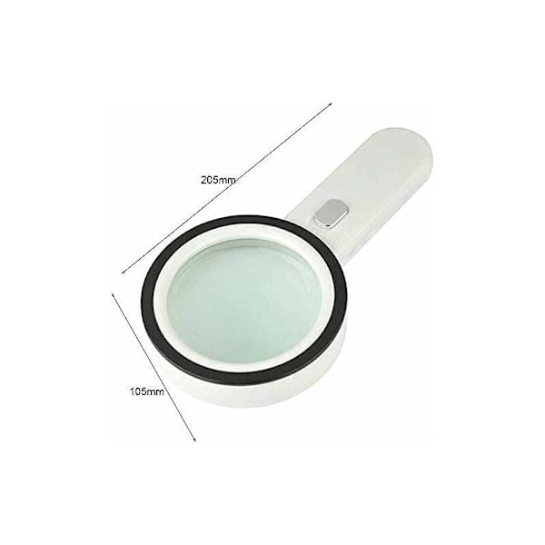 Lupe Lupe Lupp för äldre, handhållen, LED, hög förstoring, Ques, smycken, identifiering, diameter