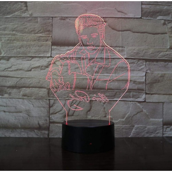 Elvis Aaron Presley Skrivebordslampe The King Of Rock And Roll Led Nattelys