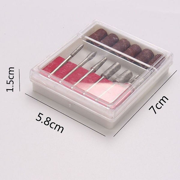 Nagelborr- och slipbandset, utbytbara elektriska nagelborr för nagelfilning med 6 borr och 6 slipband