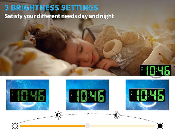 Digital väckarklocka för sovrum. Spegel LED elektroniska klockor. Justerbar