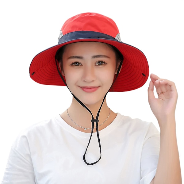Dame Ponytail Solhat UV-beskyttelse Foldbar Mesh Bredskygget Strand Fiskeri Hat$Dame Ponytail UV-beskyttelse Solhat Pakke Bredskygget Boonie Cap F
