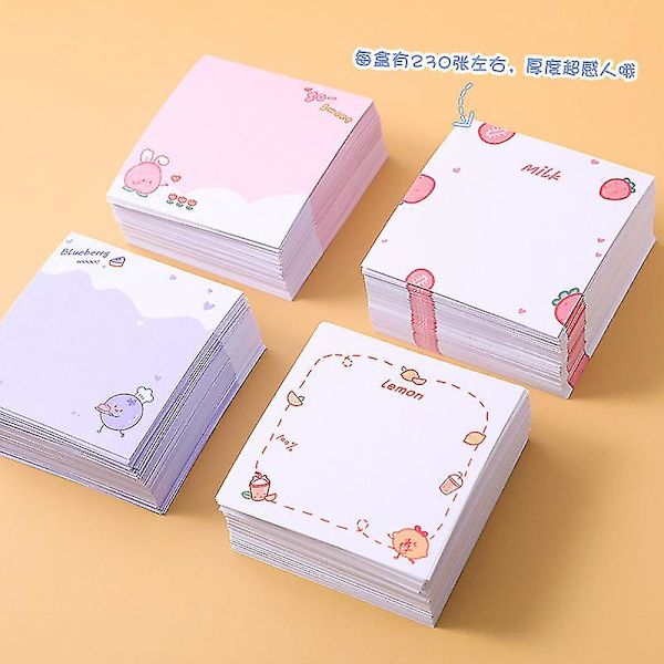 Stationære forsyninger Memo Pad | Skoleartikler Notepad | Pads Sticky Notes Mælk - Memo Pad -（9）