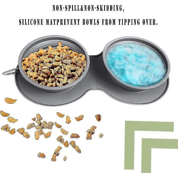 Hopfällbar för hundar, vatten, bärbar, för resor, husdjursmat, kattskål, hopfällbar, expanderbar, utan