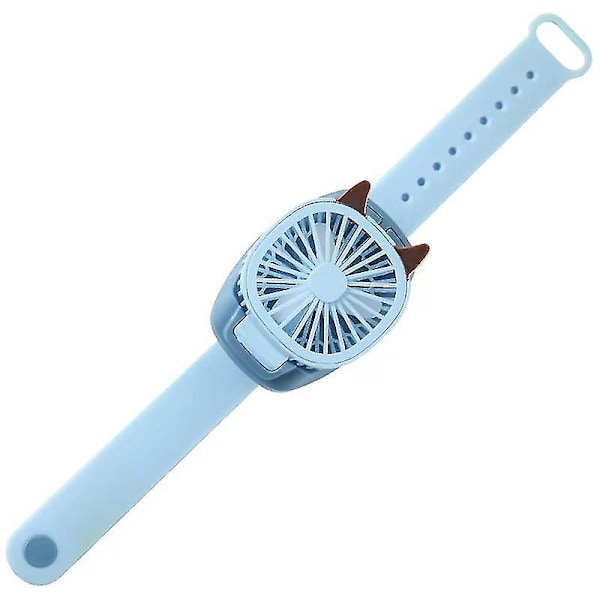 Watch Fan Blue Creative USB Charging Cartoon Fan Children's Handheld Wristband Electric Fan 25.5cm