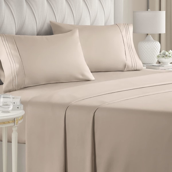 Queen Size Sheet Set - Breathable & Cooling Sheets - Hotel Luxury Bed Sheets - Extra Soft - Deep Pockets - Easy Fit - 4 Piece Set - Wrinkle Free - Com