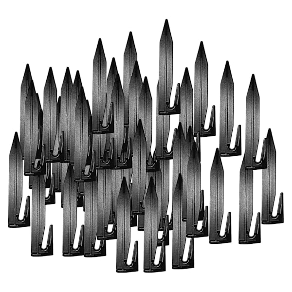 50x Grensemarkører for Hagegjerdestolper Kroker for Hage Gressklipper Utendørs Svart（8,5 cm, Svart）