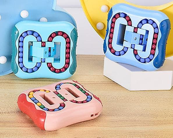 Pink Puzzle Magic Cube Small Beanstalk Rotating Toy Flat Ball Gyro Fingertips Hamburger Magic Cube Magic Bean
