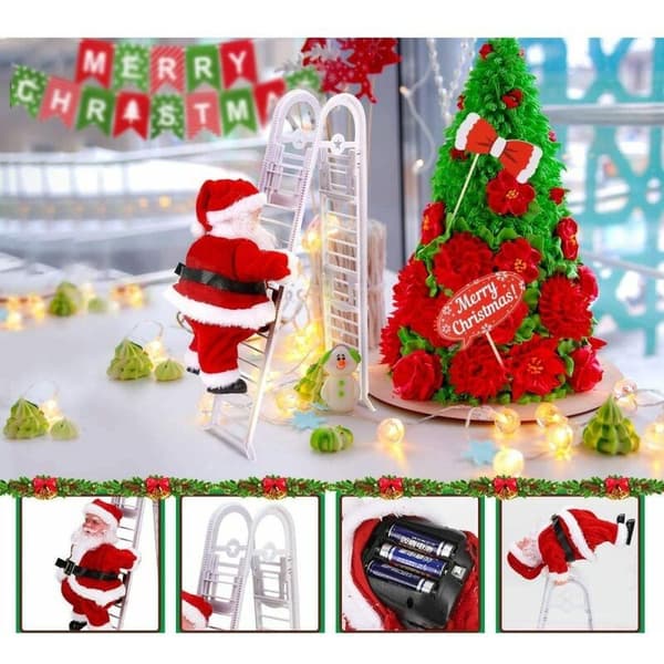 Klättrande jultomte, jultomte dörrväggdekor present