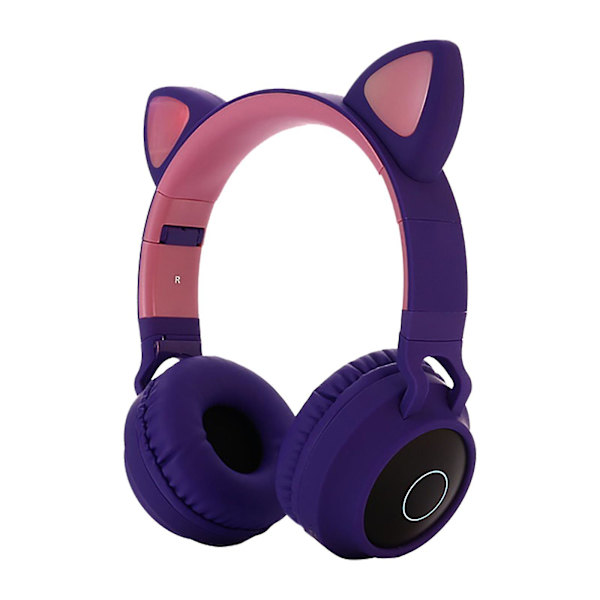 Kattöron-headset trådlöst on-ear stereoheadset tecknad Bluetooth-spelheadset