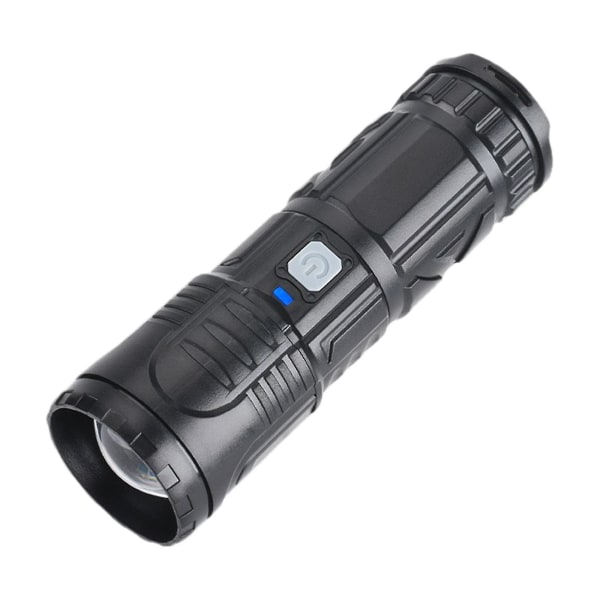 Strong Light Flashlight Long Range White Lasers Tail Light Portable Outdoor Telescopic Zoom Plastic Led Flashlight（A）