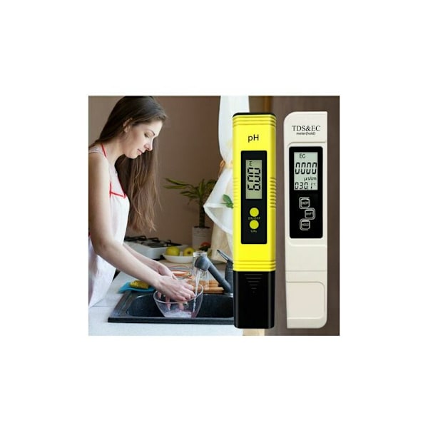 LMLY Vattenkvalitetstestare, pH-mätare med 0,01 hög noggrannhetsupplösning, TDS+EC+ Termometer för dricksvatten, akvarium, simbassäng, spa (blå)