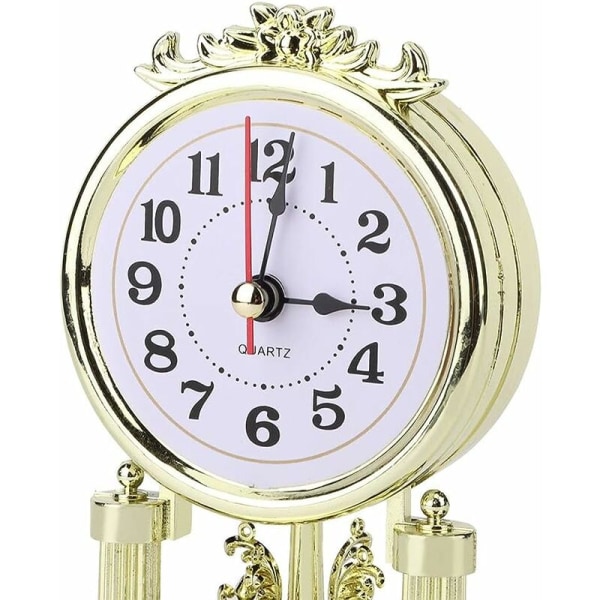 Digital väckarklocka, bordsklockor i europeisk retrostil, Antik tyst bordsklocka för vardagsrum, sovrum, kontor, heminredning (guld)