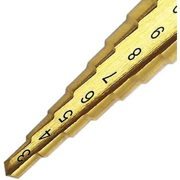 Mengshen Trin Drill Bit 3-13mm, Hss Titaniumbelagt Trin Drill Bit Fræser Hex Skaft Power Tool