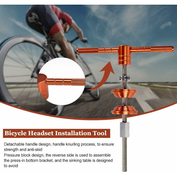 Cykelheadsetkopp och vevlager, professionellt universellt vevlagerpressverktyg för cykelheadset, cykeltillbehör lagerinstallatör