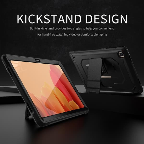 Blank overflade etui til Samsung Tab A7 10,4 tommer med justerbart stativ, bikagedesign til varmeafledning, fuld beskyttelse