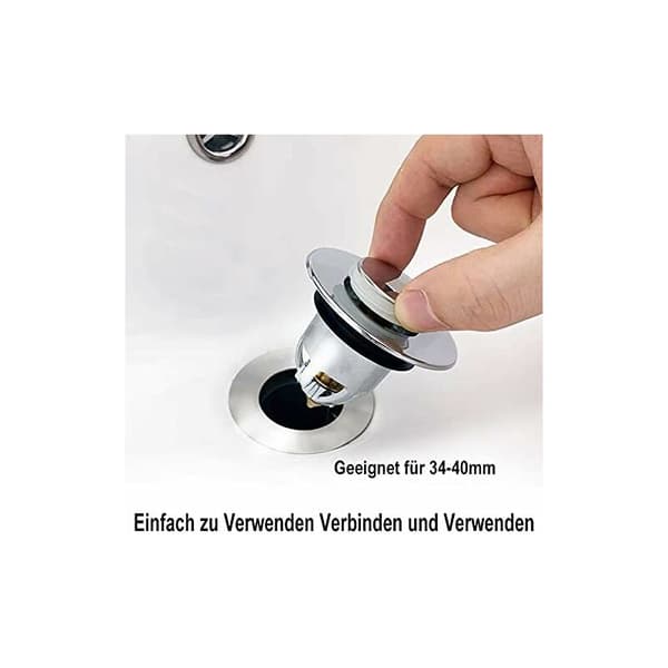 Diskpropp (2-pack) Avloppsrör Diskpropp Anti-Blocking Pop-Up Ventil med Anti-Clog Sil, Används för Diskho med 34-40mm Öppning.