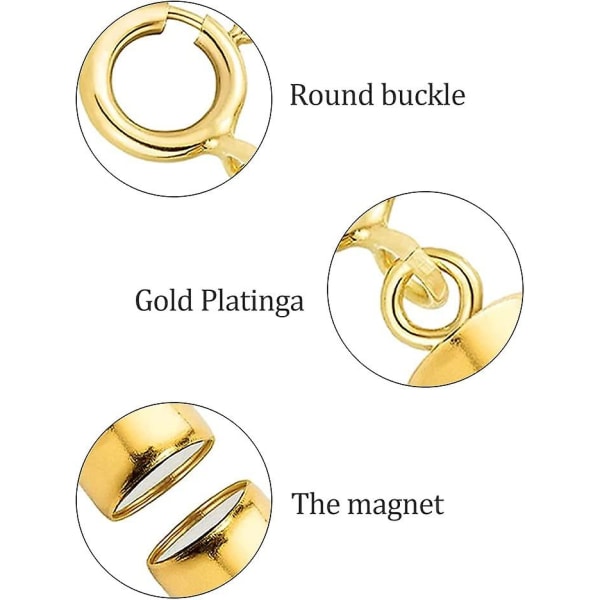 Halsbandslås Magnetiska smycken Låslås Stängningar Armbandsförlängare för tillverkning av halsband, armband och smycken (4 st, guld+silver)