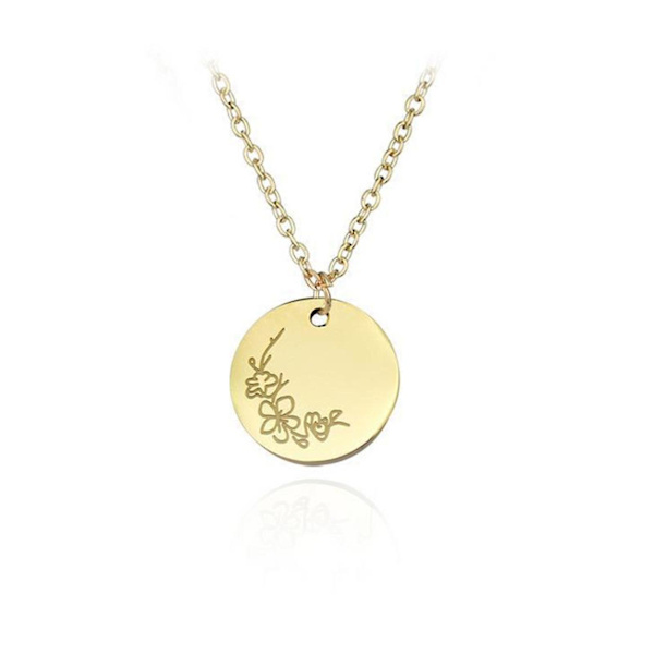 Chocker Leaf Flower Pendant Halskæde 14k Guld Fødsel December Blomst Halskæde