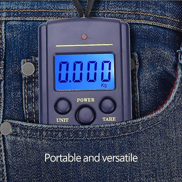 Digital elektronisk fiskevåg, Weiheng Wh-A01L 40 kg bärbar fickstorlek hängande platta med krok