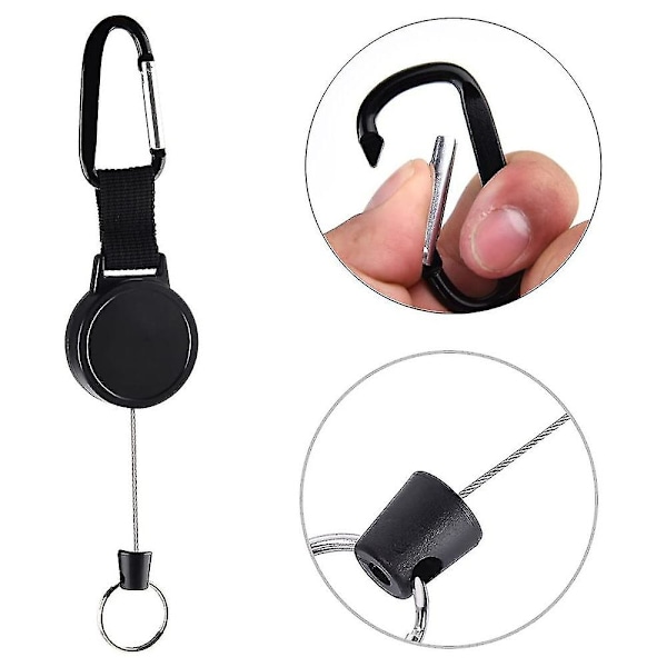 3 st Retractable Keychain Retractable Badge Holder Reel Clip