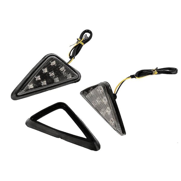 2 stk. blinklys, gule LED-indikatorlys, 12v trekantstrobemarkørlys, universelle gule lys